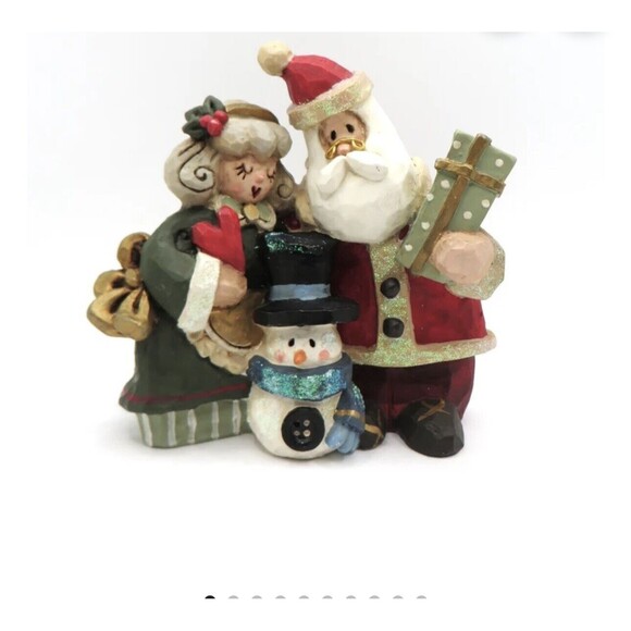 Kurt Adler Christmas Figurine Mr & Mrs Clause W/ Snowman, Vntg 1991 Retired - Picture 1 of 6